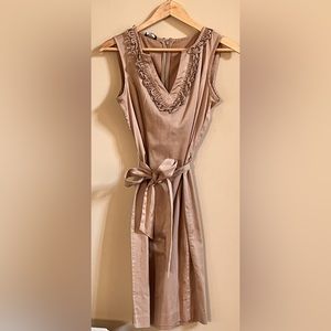 Talbots Gold Sleeveless Dress & Belt Pretty Dress anytime of year!